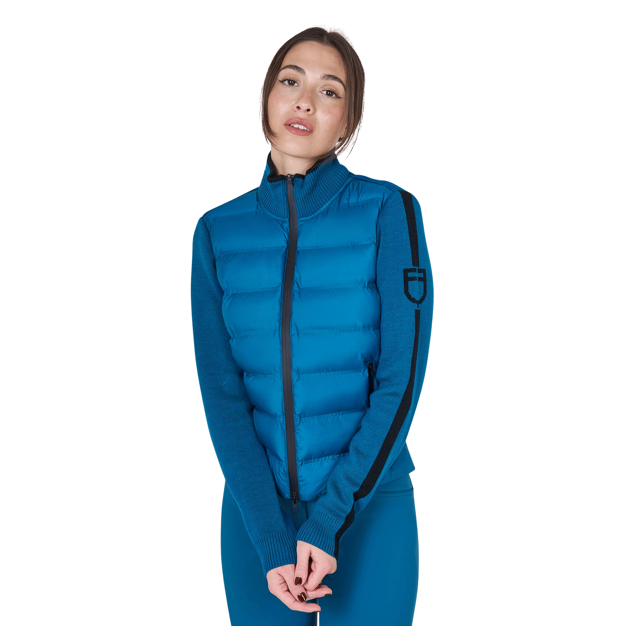 Equestro Women's Jacket in Nylon and Knit with Zip
