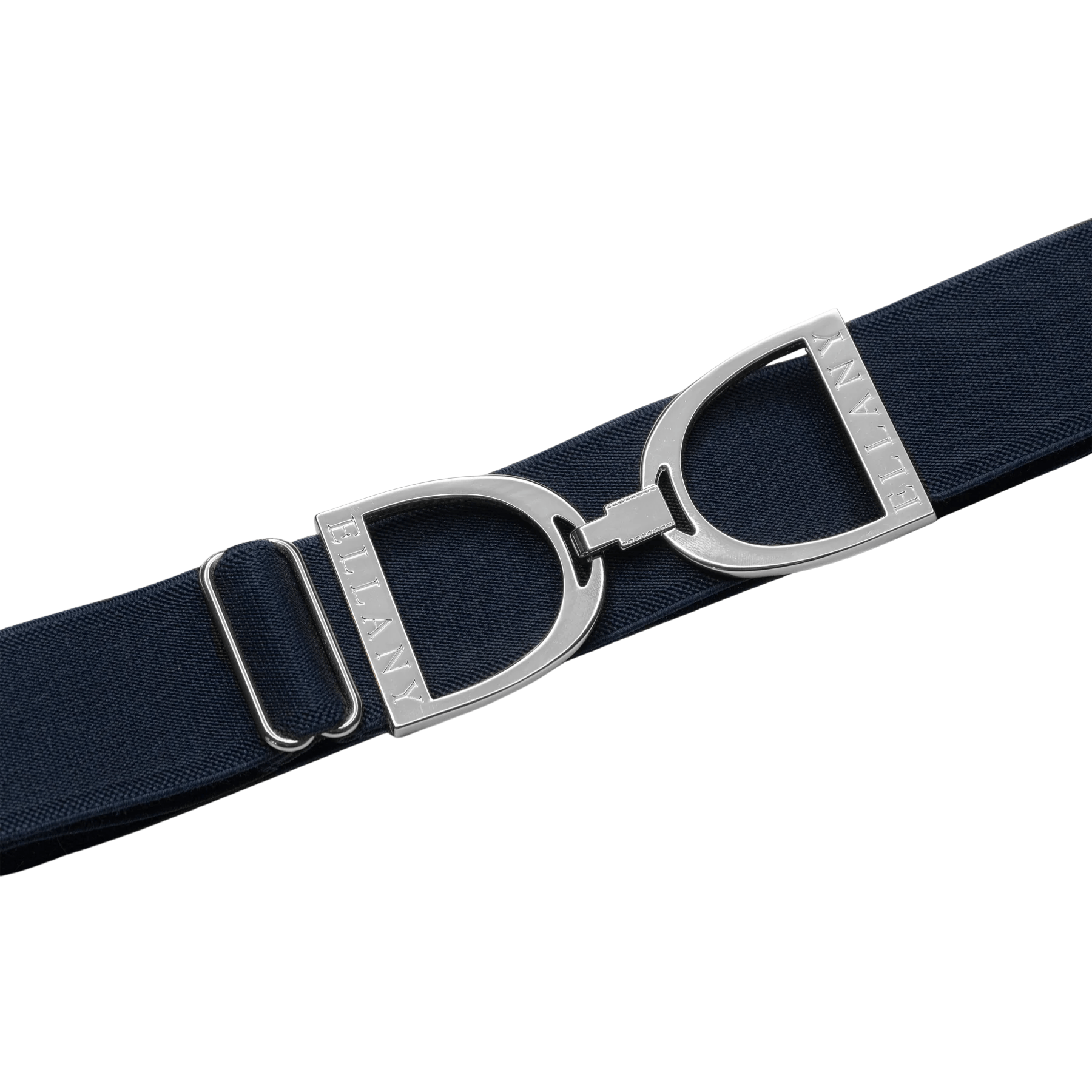 Navy - 1.5" Silver Stirrup Equestrian Elastic Belt