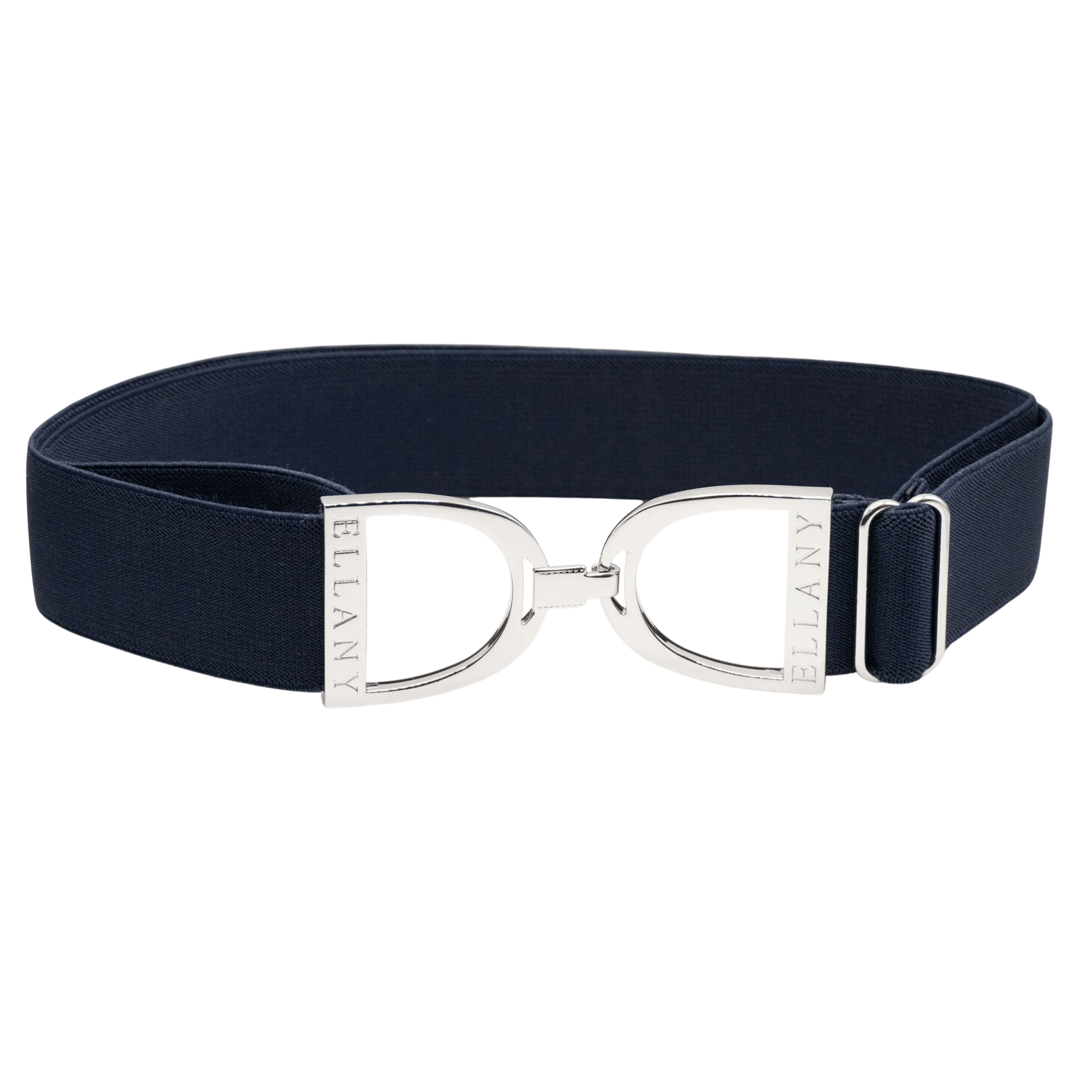 Navy - 1.5" Silver Stirrup Equestrian Elastic Belt