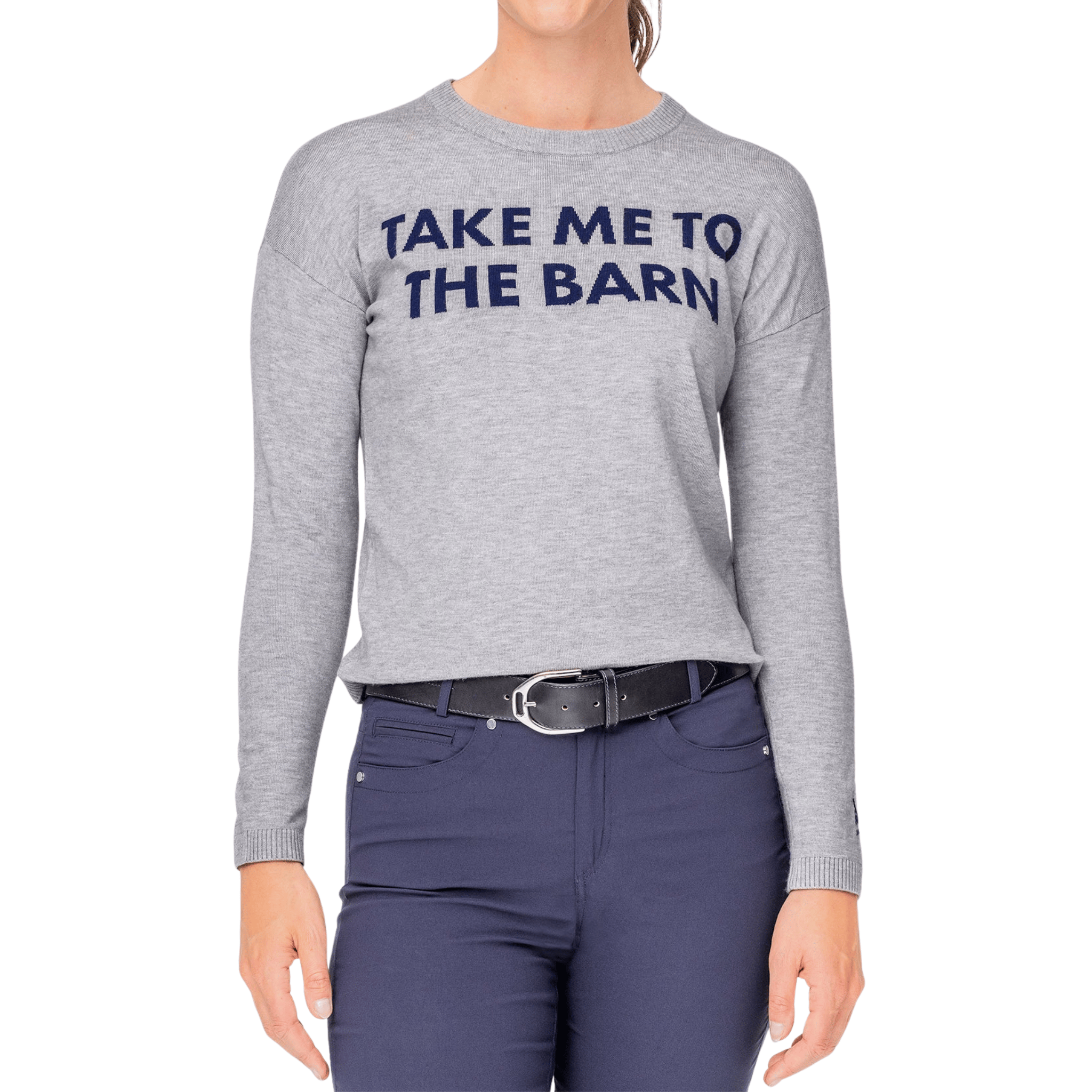 Kastel Denmark "Take Me To The Barn" Crewneck Sweater Grey