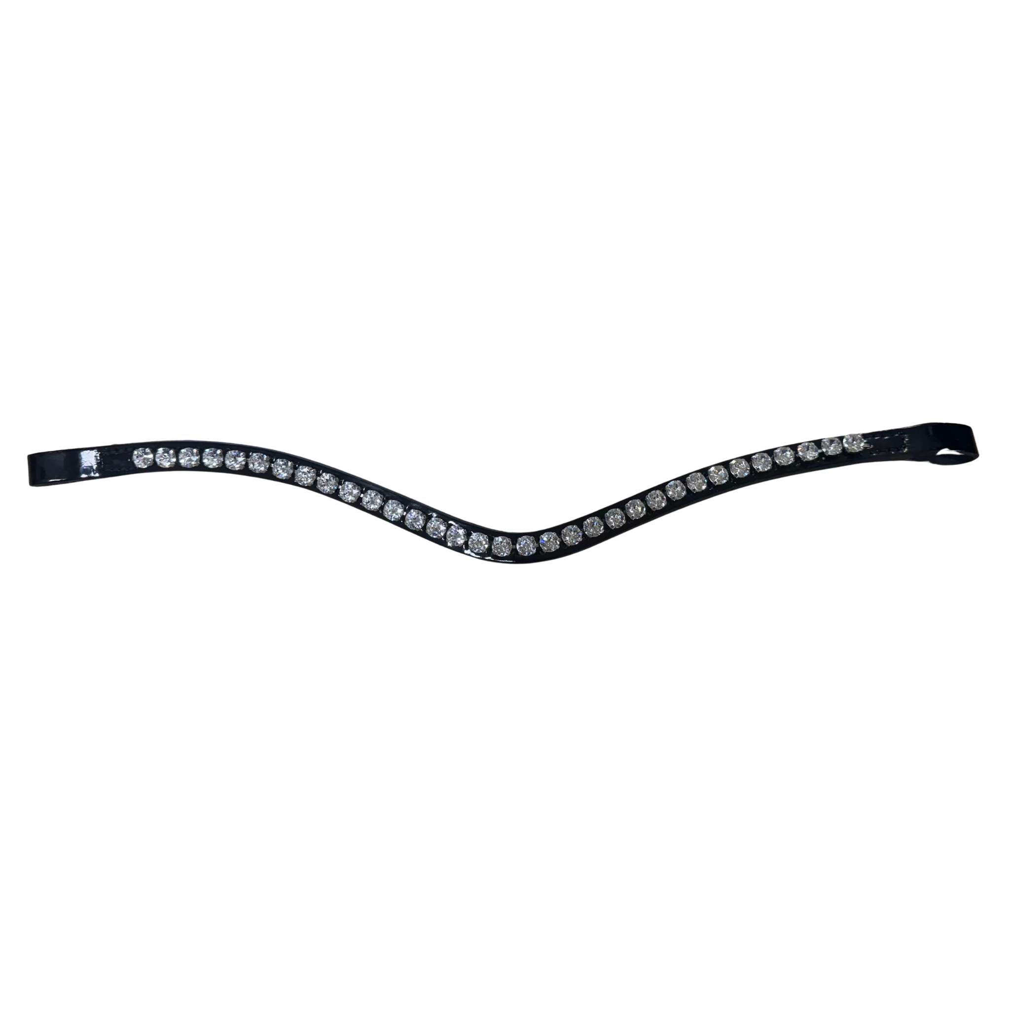 Otto Schumacher Browband - 8mm Rivoli XS Black Patent with Crystal
