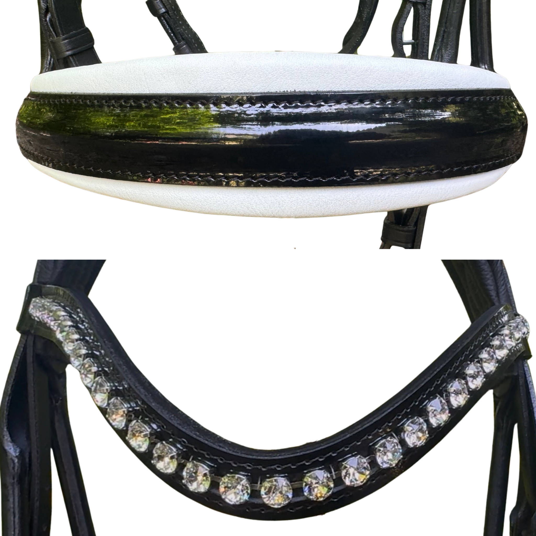Otto Schumacher Munchen Feel Good Roundstyled Double Bridle - Patent Black & White
