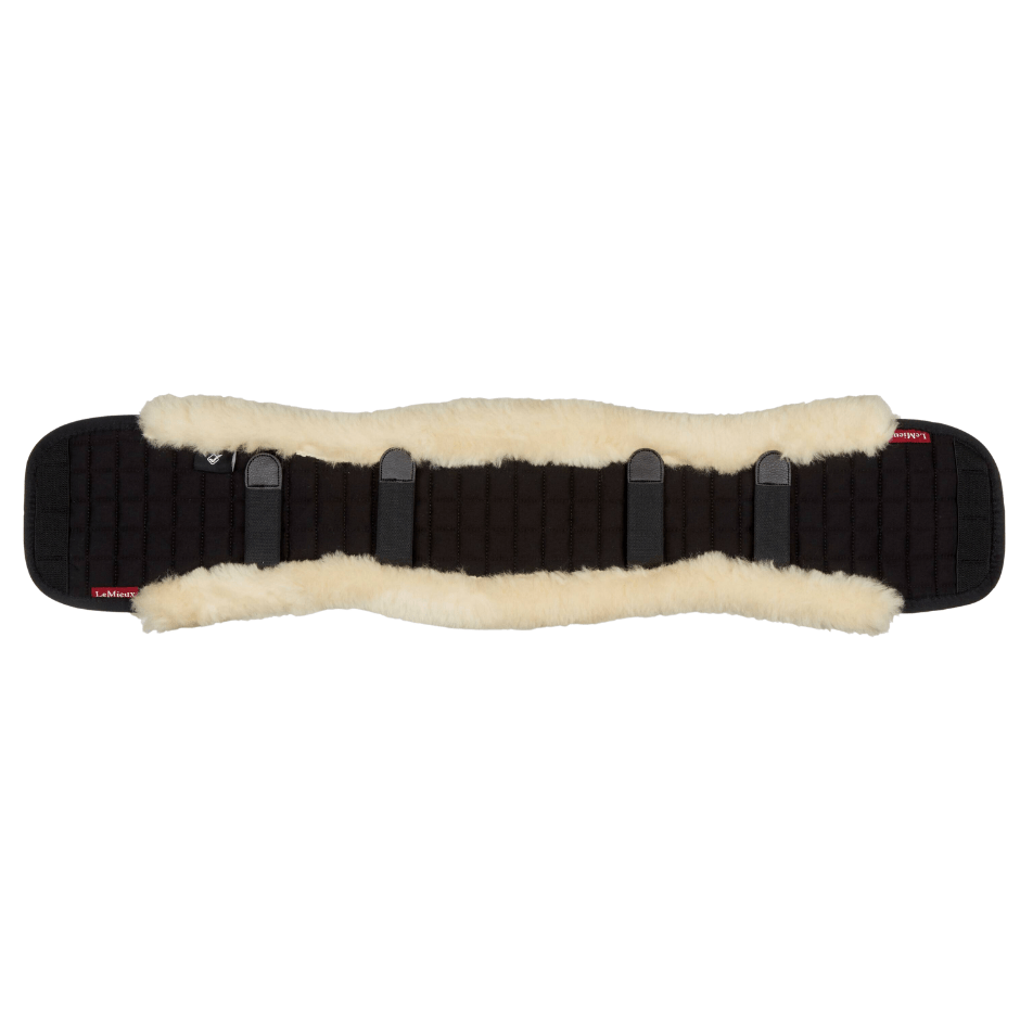 Lemieux Dressage Girth Cover - Black With Natural Fleece