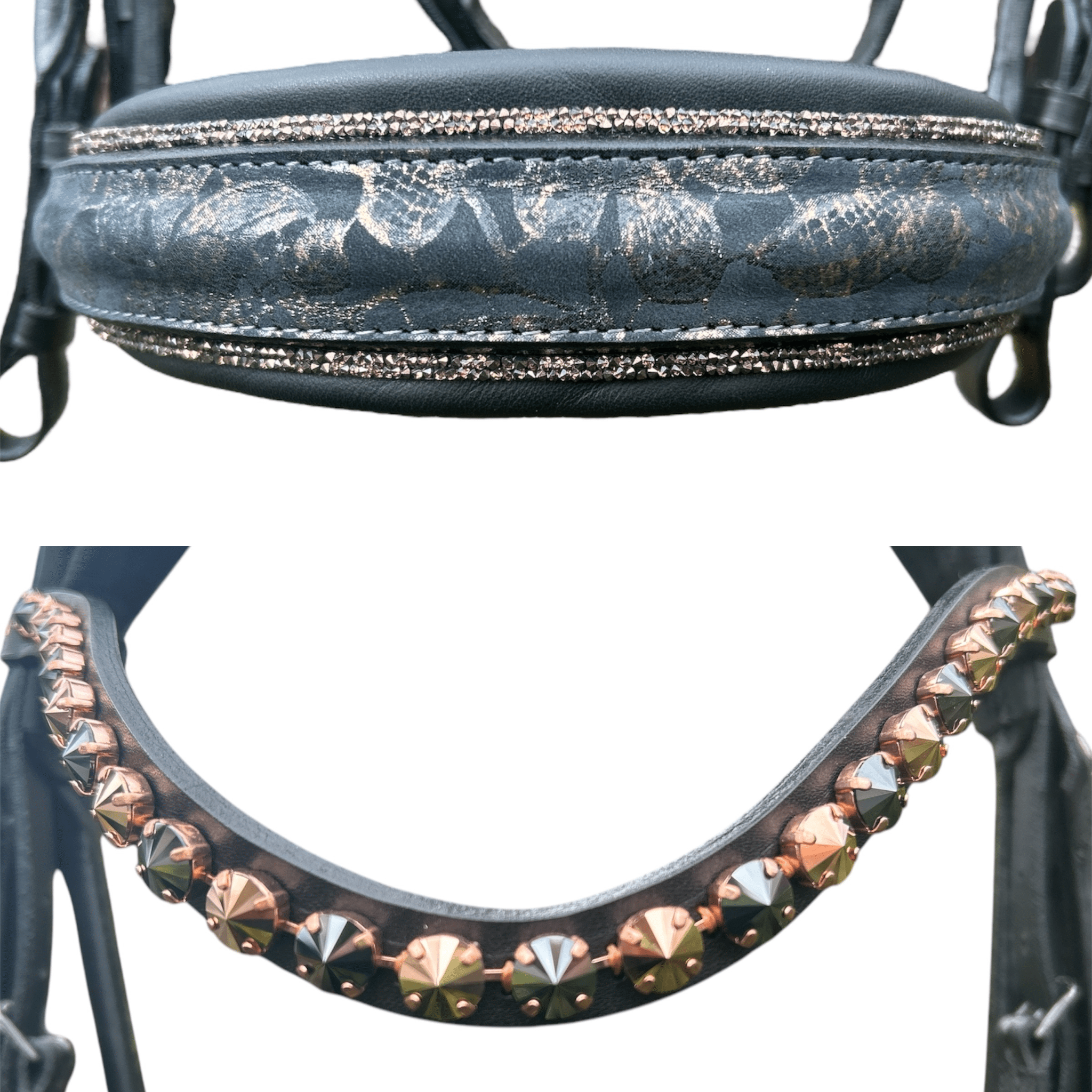 Otto Schumacher Munchen Feel Good Rolled Double Bridle - Black & Rose Gold