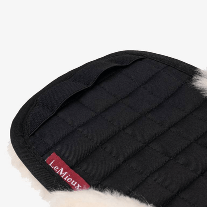 Lemieux Dressage Girth Cover - Black With Natural Fleece