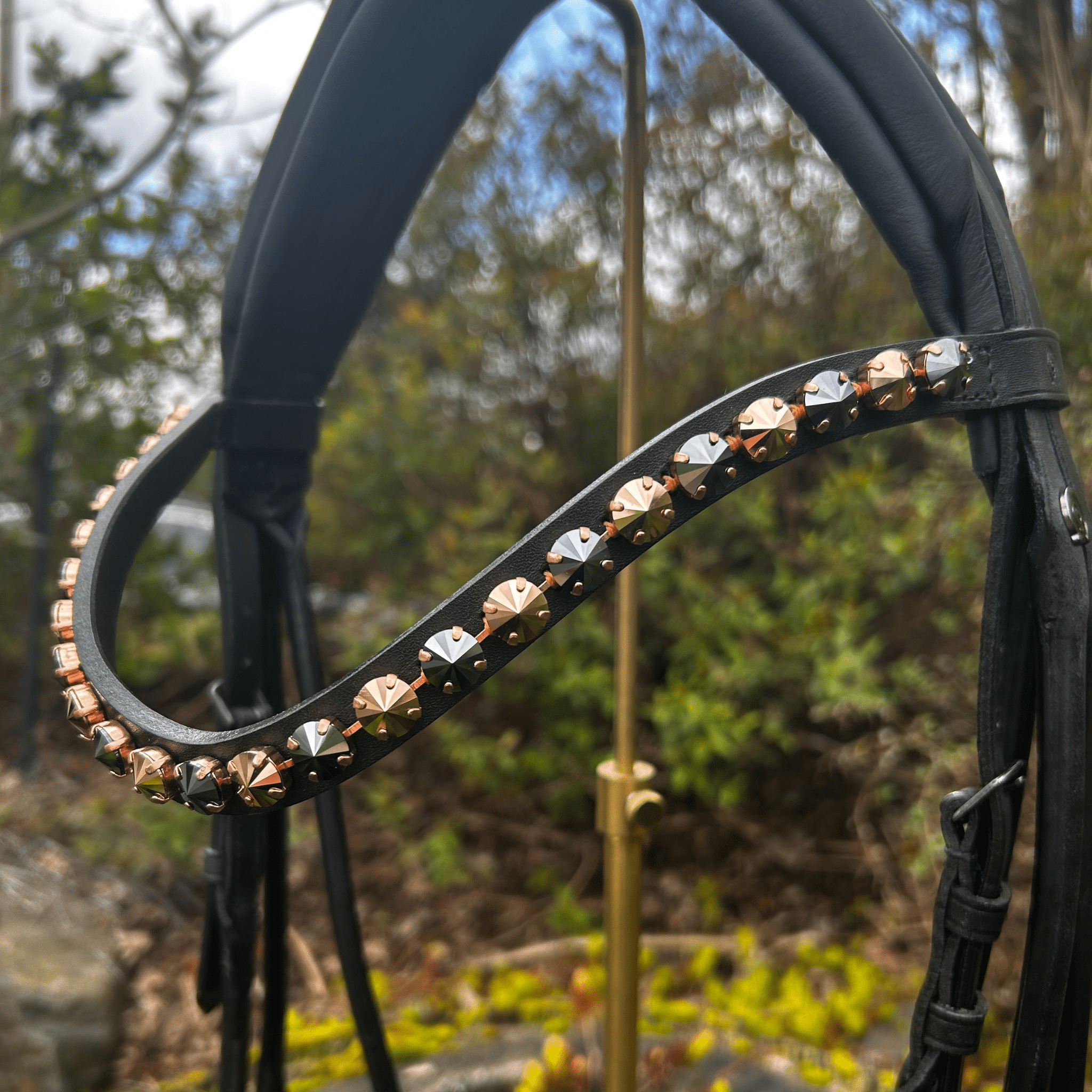 Otto Schumacher Munchen Feel Good Rolled Double Bridle - Black & Rose Gold