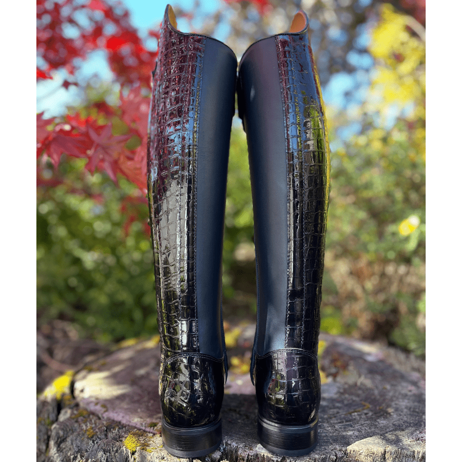 Custom DeNiro Bellini Dressage Boot - Blue Lucidi witth Big Strao