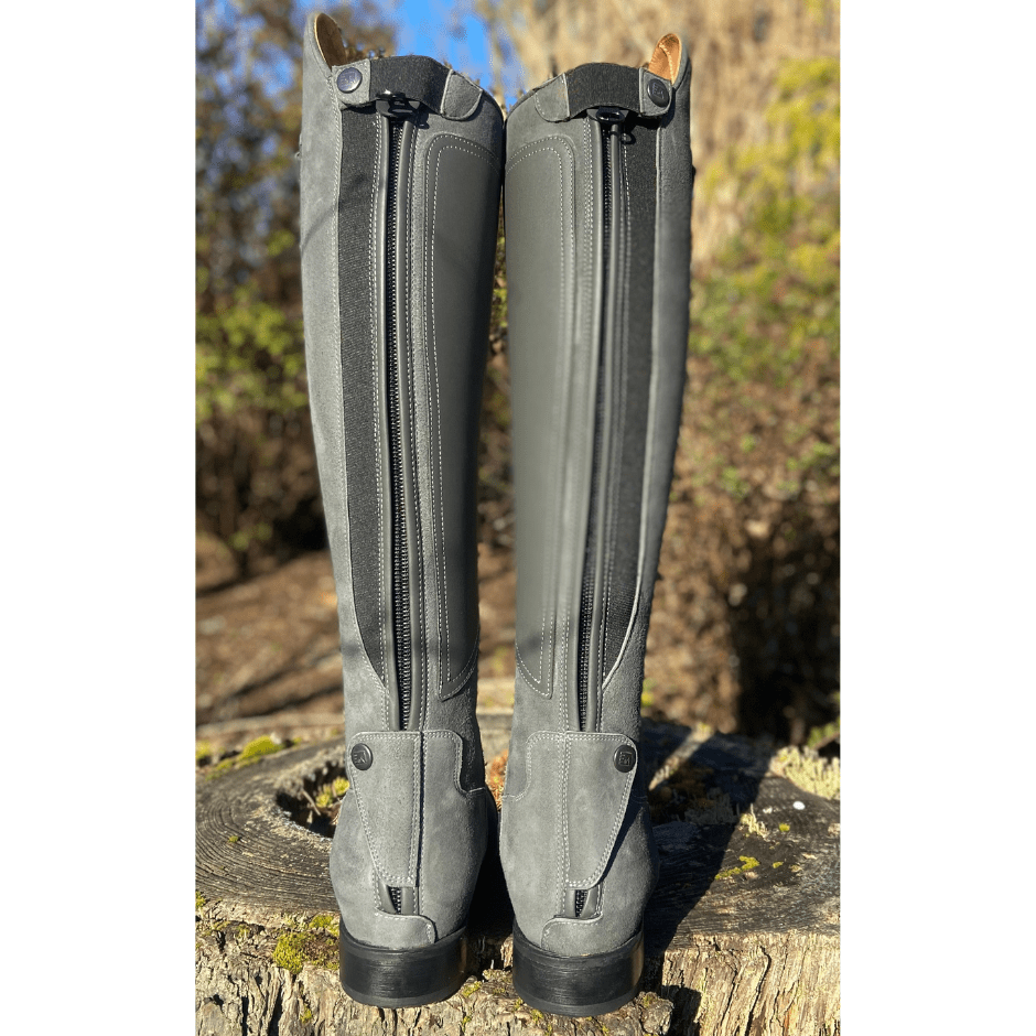 Custom DeNiro Dress Boot S3601 - Camoscio Grey with Regal Black Strap