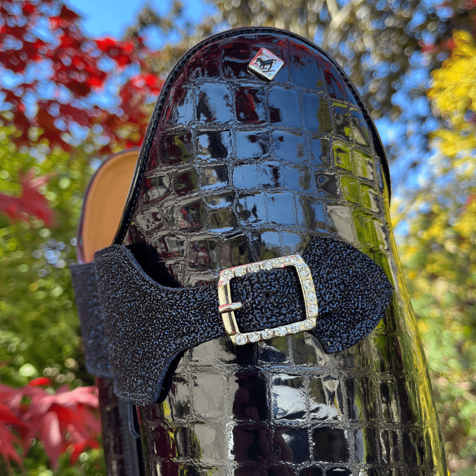 Custom DeNiro Bellini Dressage Boot - Blue Lucidi witth Big Strao