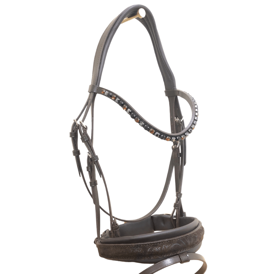 Otto Schumacher Elegant Snaffle Bridle Brown with Nubuk Garden - Horse