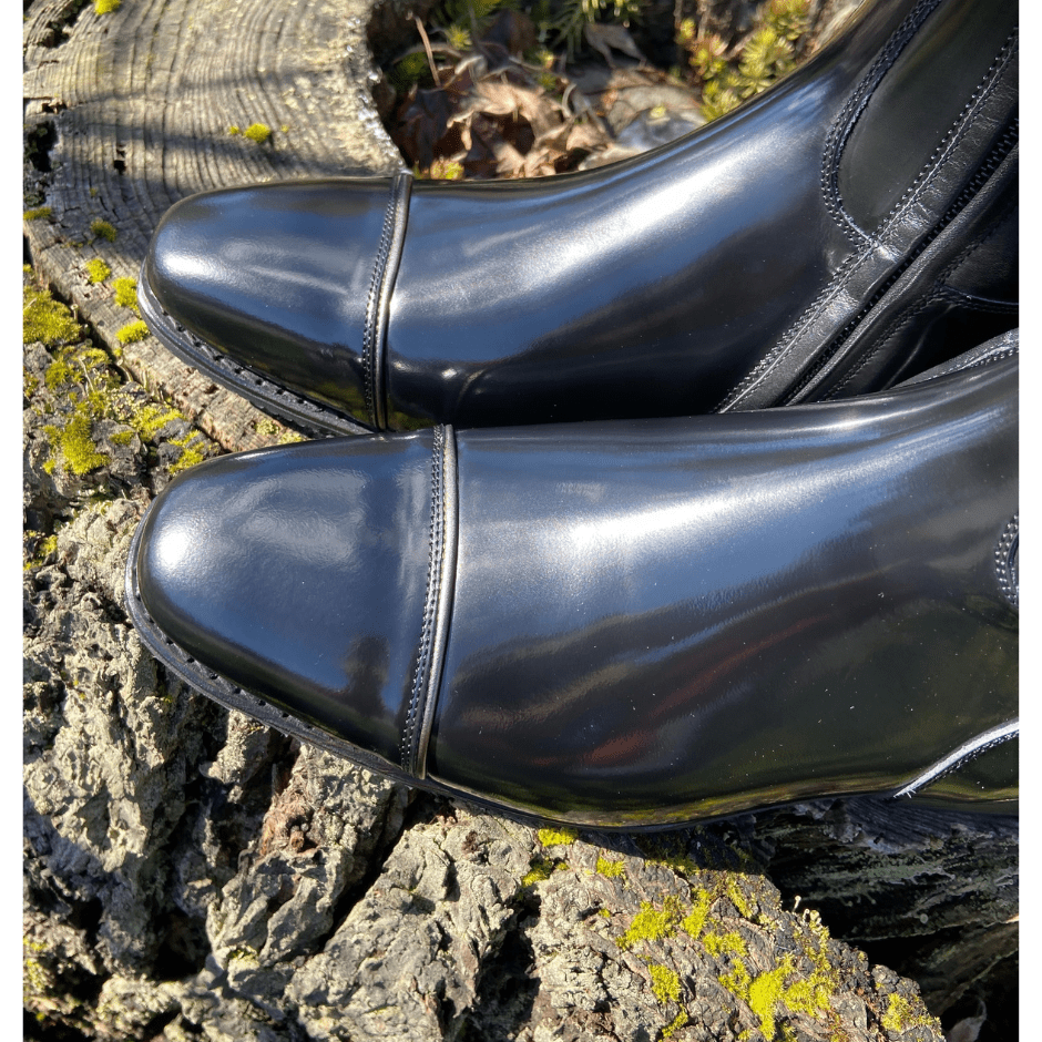 Custom DeNiro Raffaello Dressage Boot - Brushed Black & Sintax Bronzo Rondine with Crystals