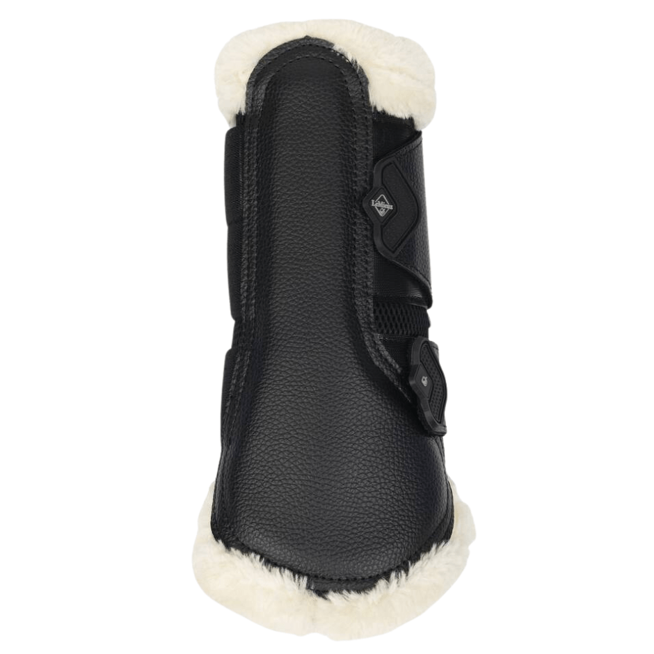 LeMieux Fleece Edged Mesh Brushing Boots - Black with Natural