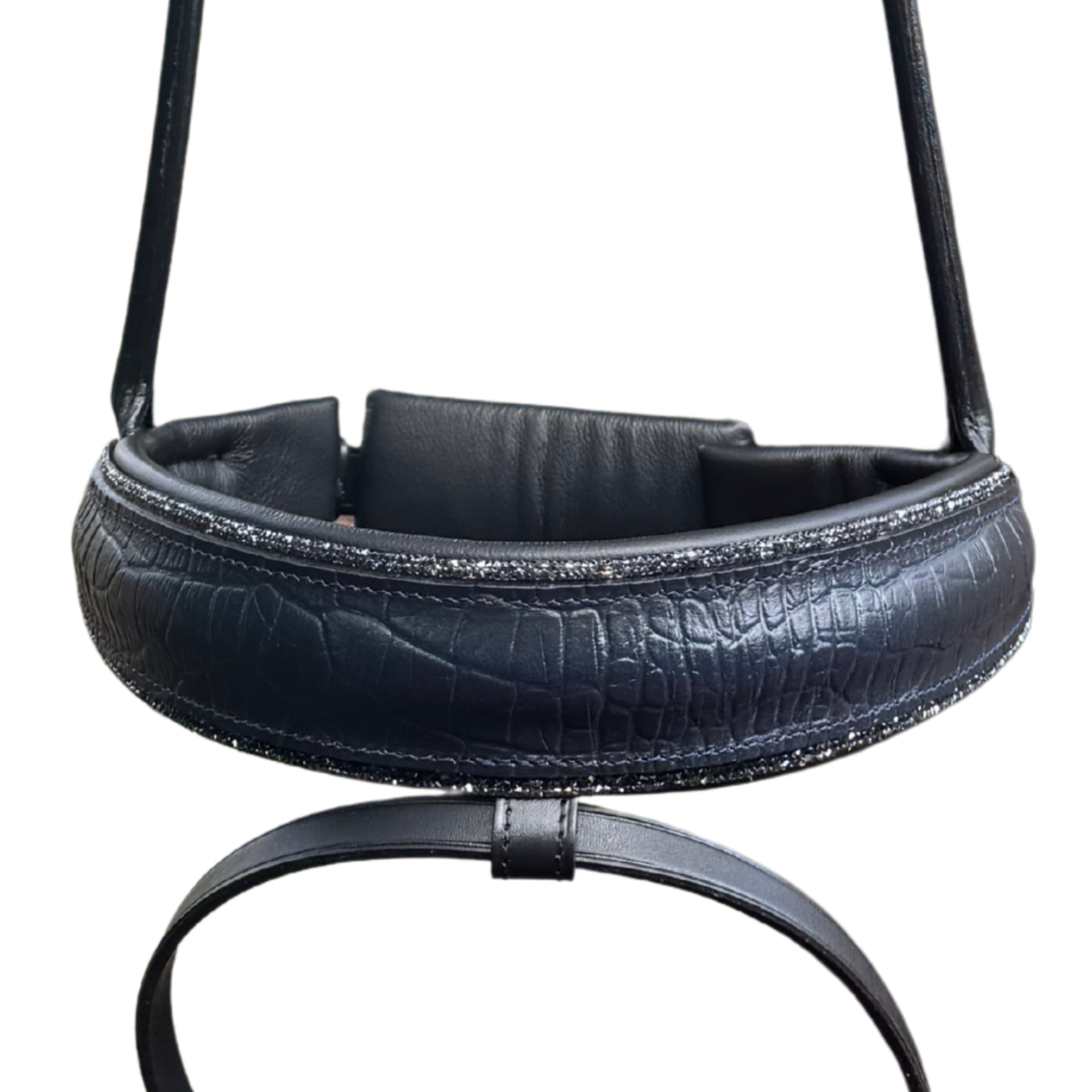 Otto Schumacher MFG Snaffle Caveson in Croc Blue with Fineline