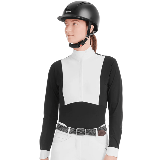 Horse Pilot Monica Long Sleeve Show Shirt - Black