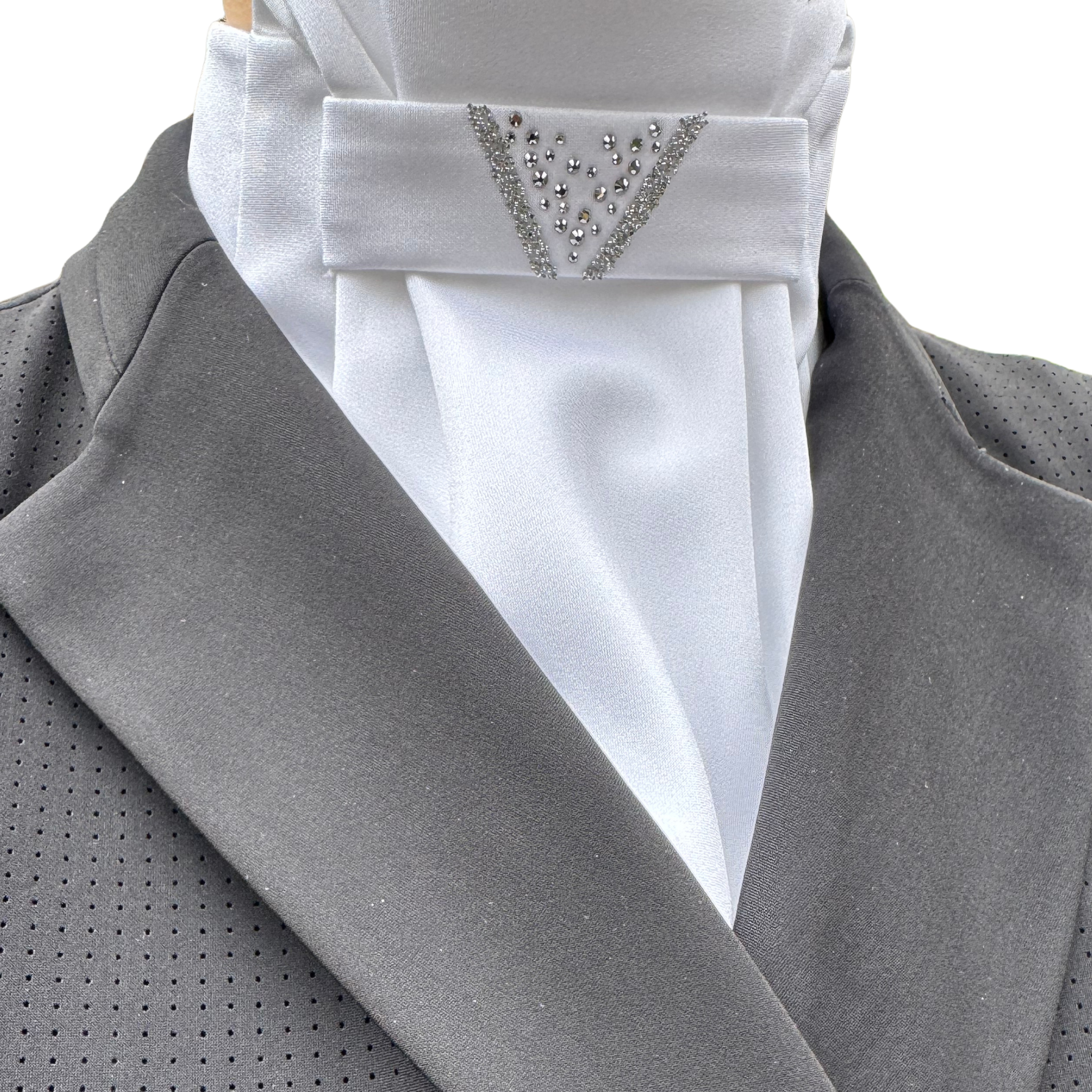 Samshield Plastron Crystal Fabric Triangle Stock Tie