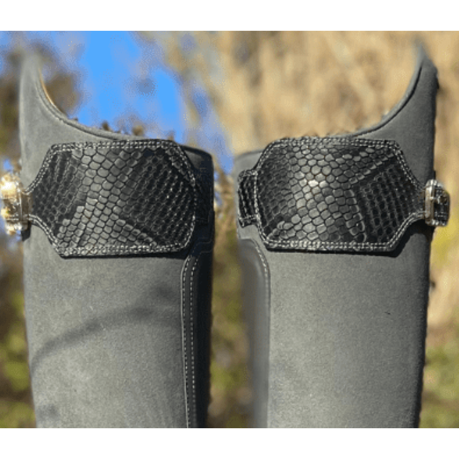 Custom DeNiro Dress Boot S3601 - Camoscio Grey with Regal Black Strap