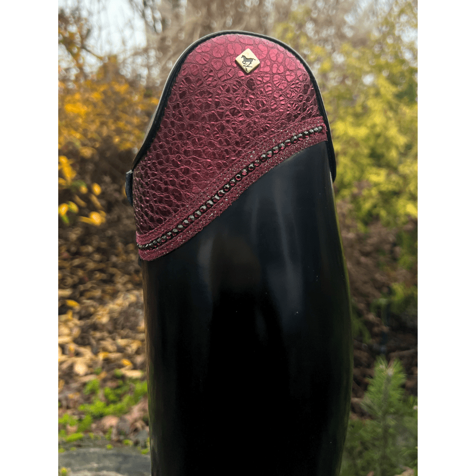Custom DeNiro Raffaello Dressage Boot - Bordeaux Buongiorno Leather with Swarovski