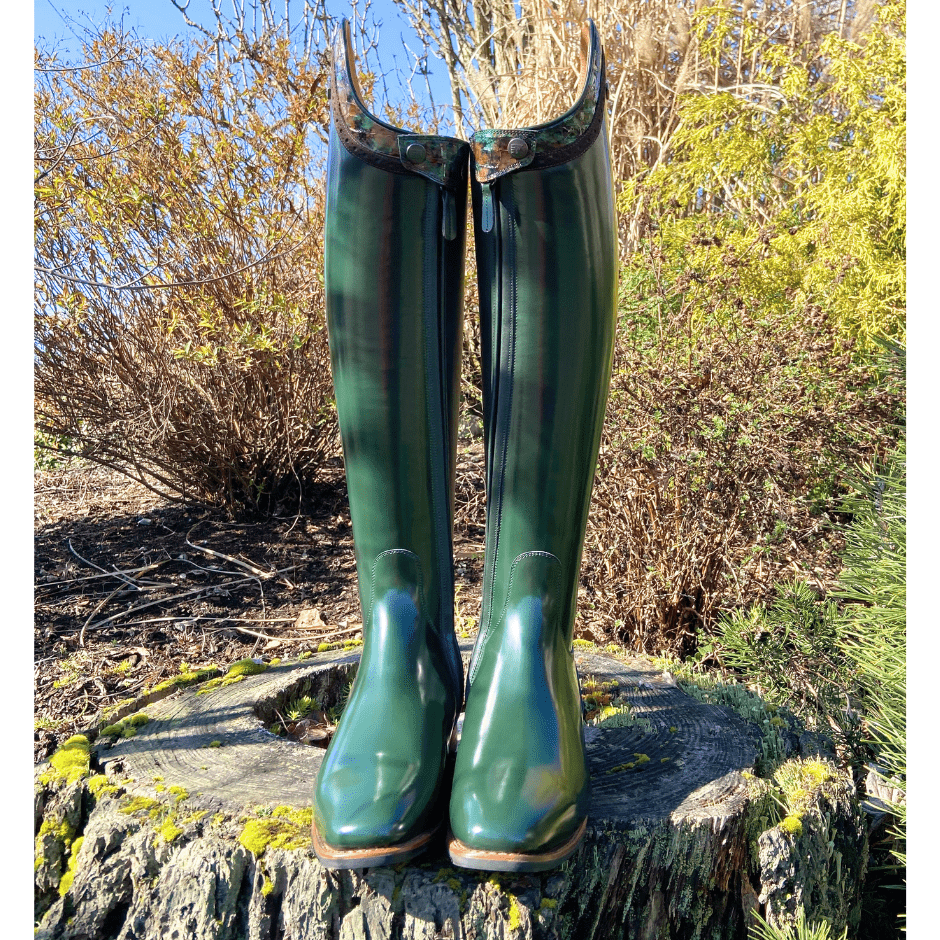 Custom DeNiro Bellini Dressage Boot - Brushed Green with Lucidi Piccolo Uptop