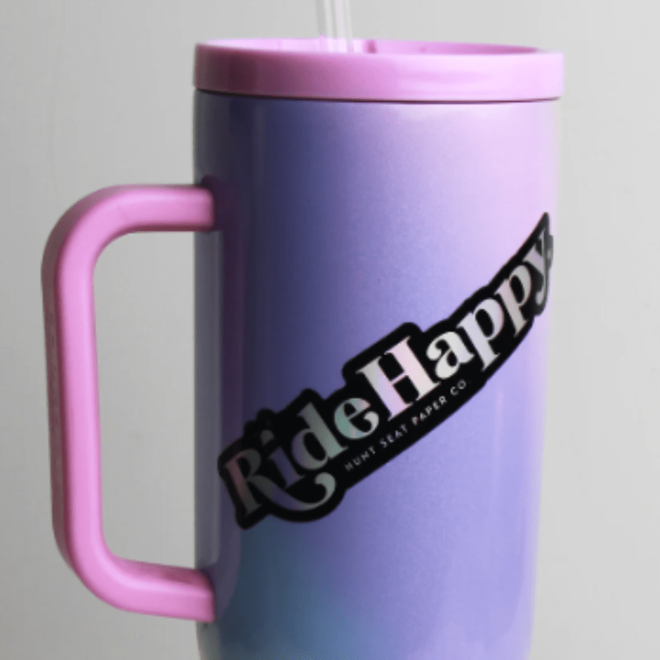 Ride Happy Holographic Sticker