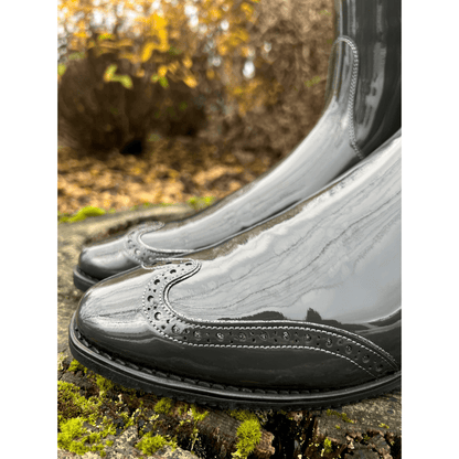 Custom DeNiro Volta Dressage Boot - Grey Patent & Black Stardust