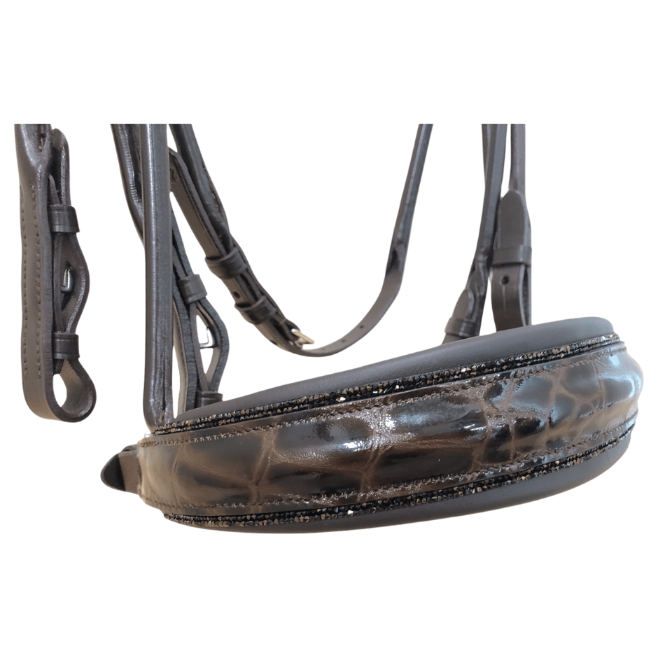 5cm comfort XS anatomically formed caveson in shiny croc brown