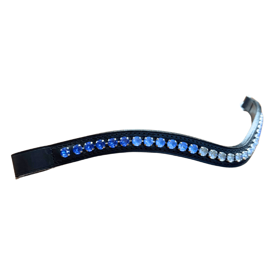 Otto Schumacher Browband - XL 8mm Tiffany Shade Blue Ombre in Black - Horse