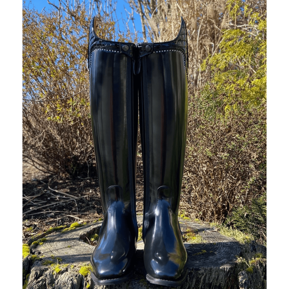 Custom DeNiro Raffaello Dressage Boot - Brushed Black with Black Lucidi America Top