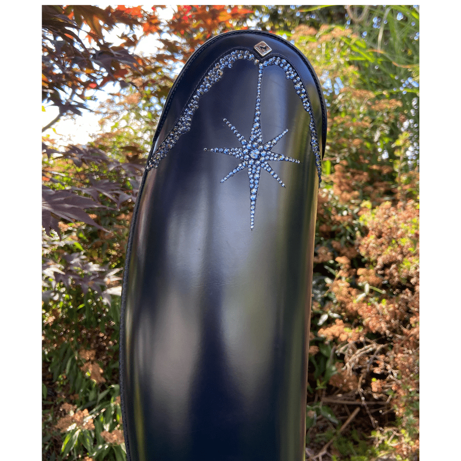 Custom Bellini Dressage Boot - Brushed Blue with Blue Swarovski Star