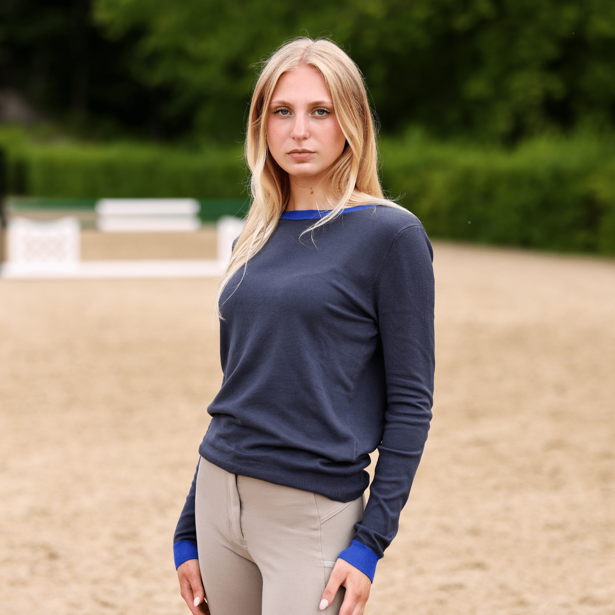 TKEQ Essential Contrast Crewneck Sweater