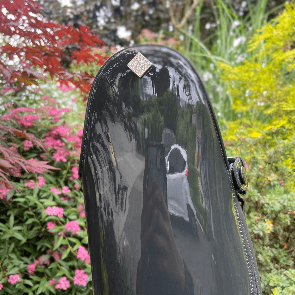 Custom DeNiro Volta Dressage Boot - Gray Patent with Swarvoski - 37 MA/S