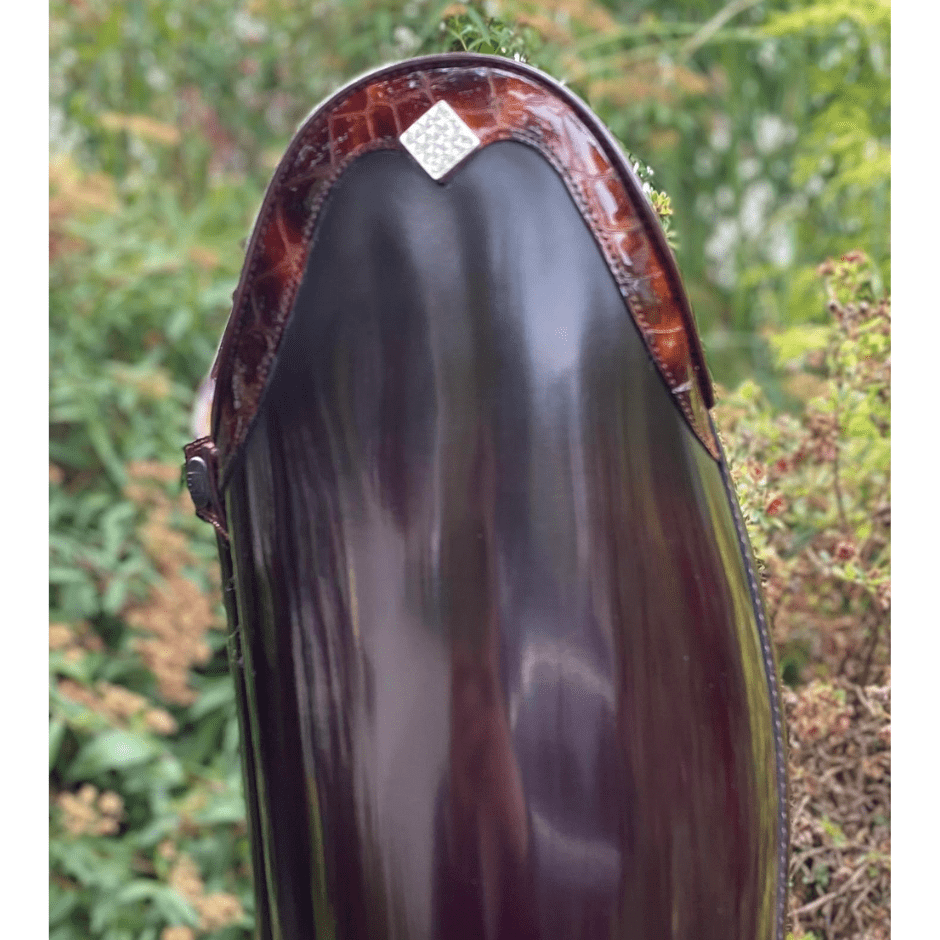 Custom DeNiro Bellini Dressage Boot - Brushed Burgundy with Lucidi Burgundy Rondine - 39 MA/M