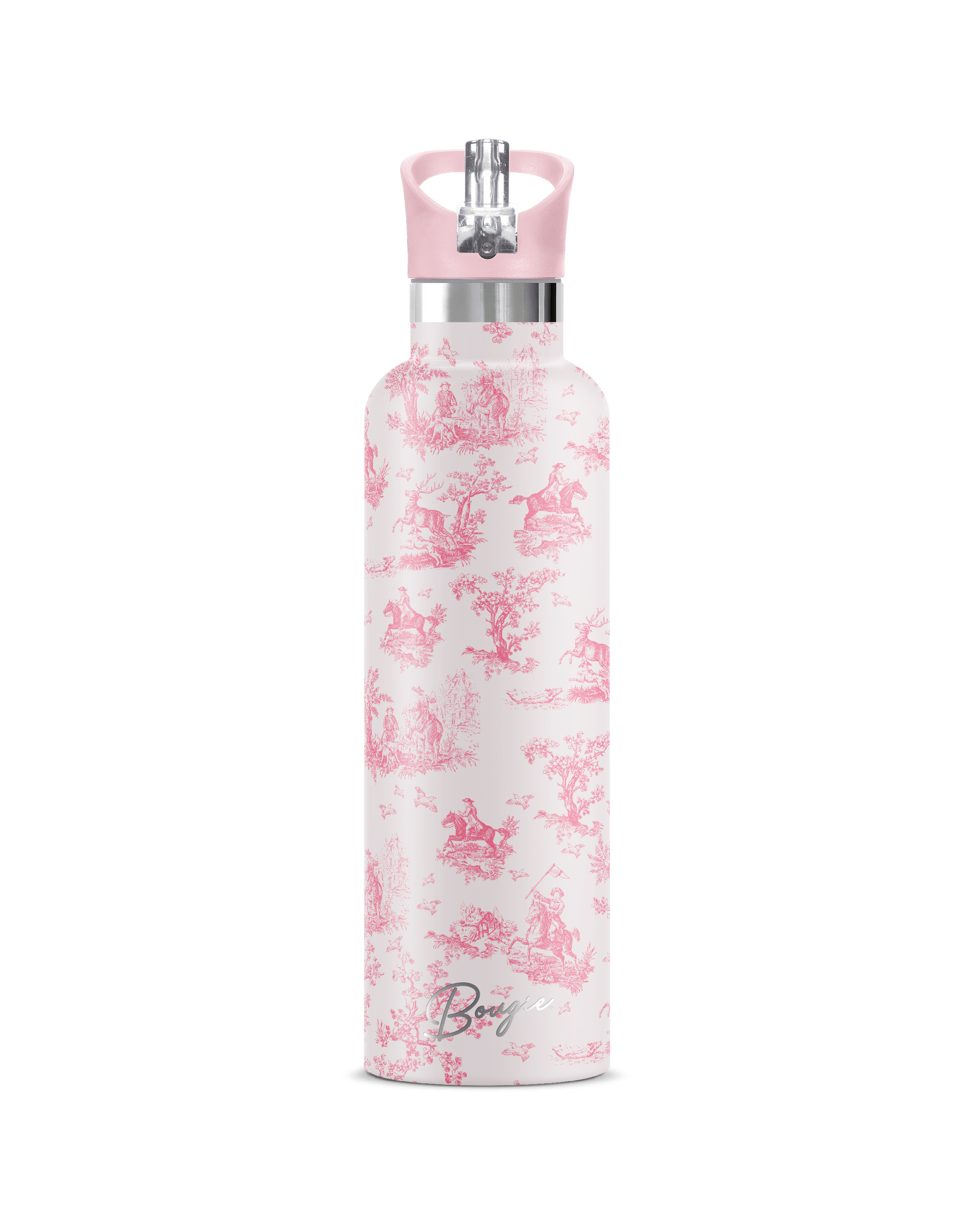 Pink Chevalier Toile 25 oz Insulated Water Bottle