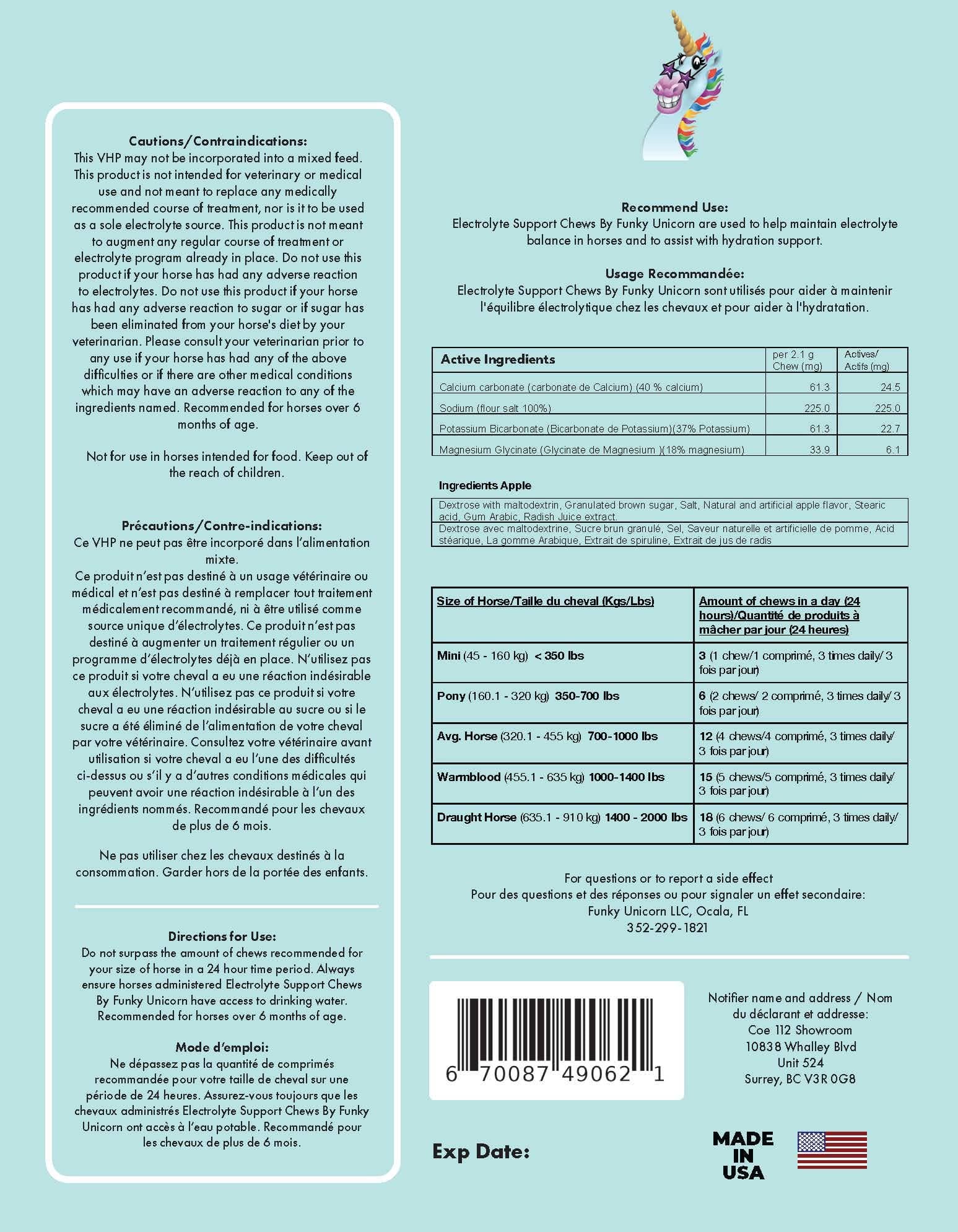 Funky Unicorn Electrolyte Support Chews