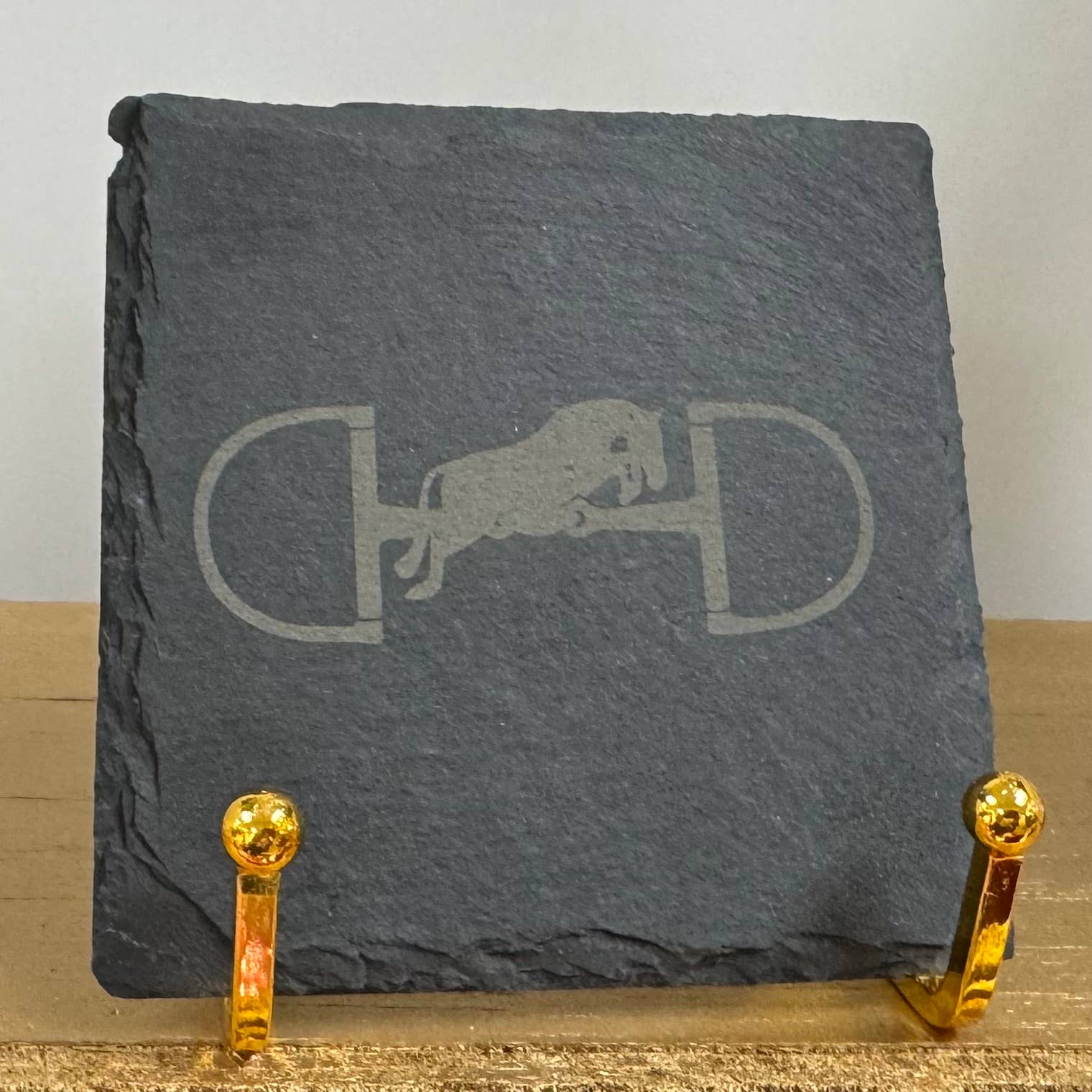 Jumping Horse and Bit Slate Coasters