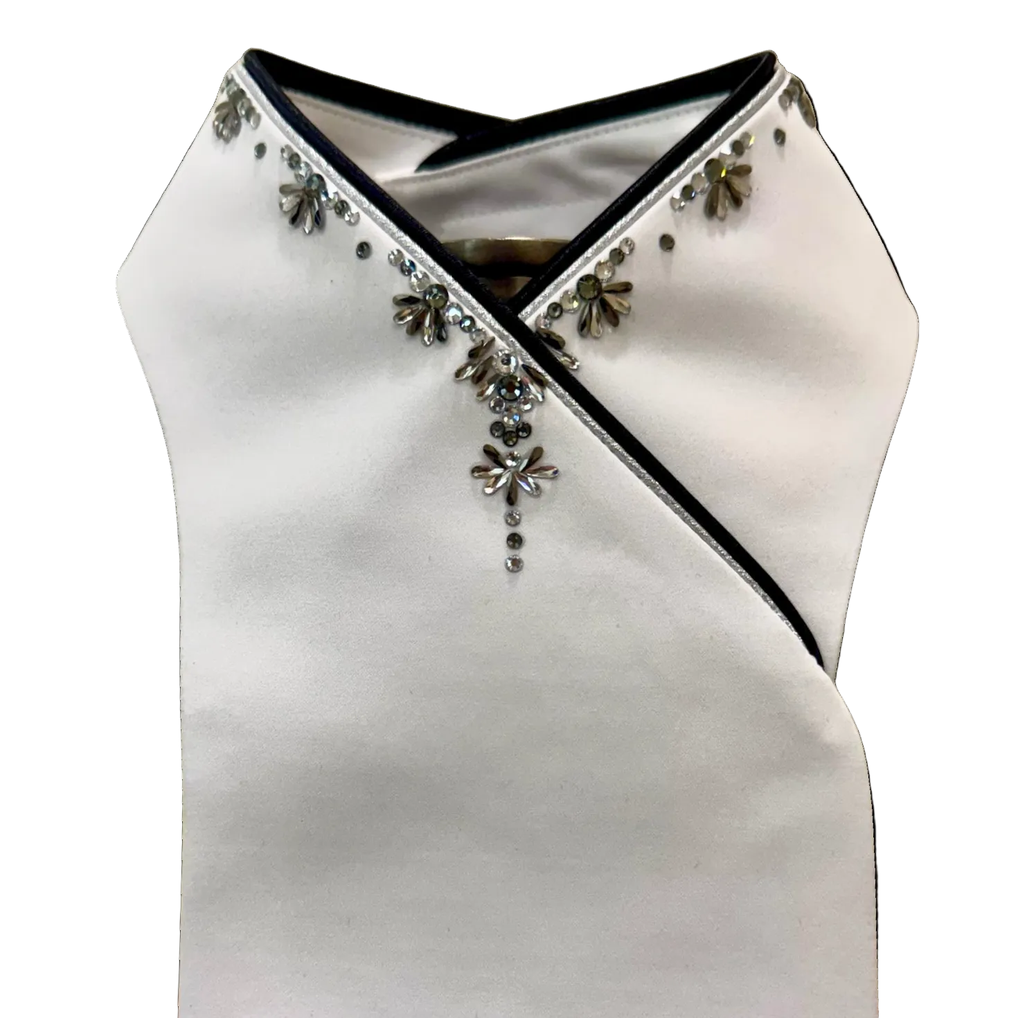 Plastronique Black & Silver Bloom Stock Tie