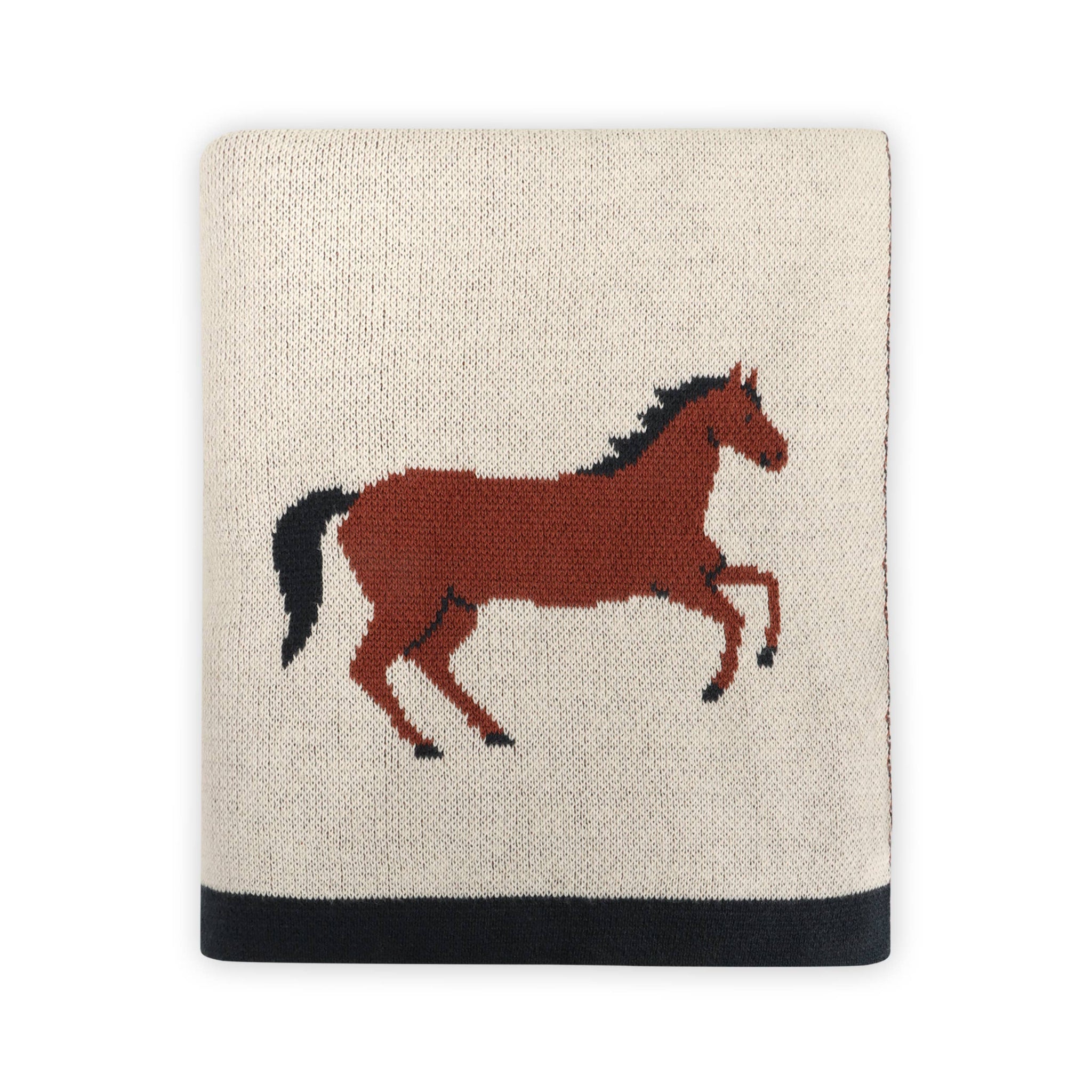 Viverano Organic Cotton Horse Motif Baby Blanket