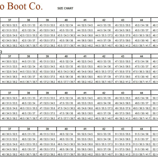 size chart