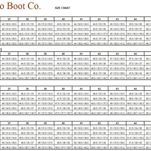 size chart