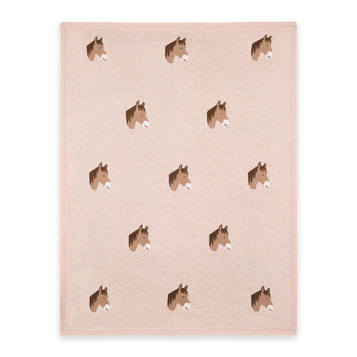 Horse Dreams - Organic Cotton Jacquard Knit Baby Blanket