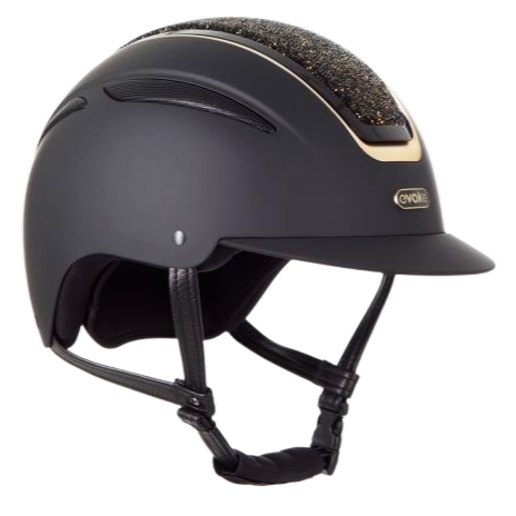 Evoke Callisto MIPS Classic Brim Helmet -Black/Gold Crystal