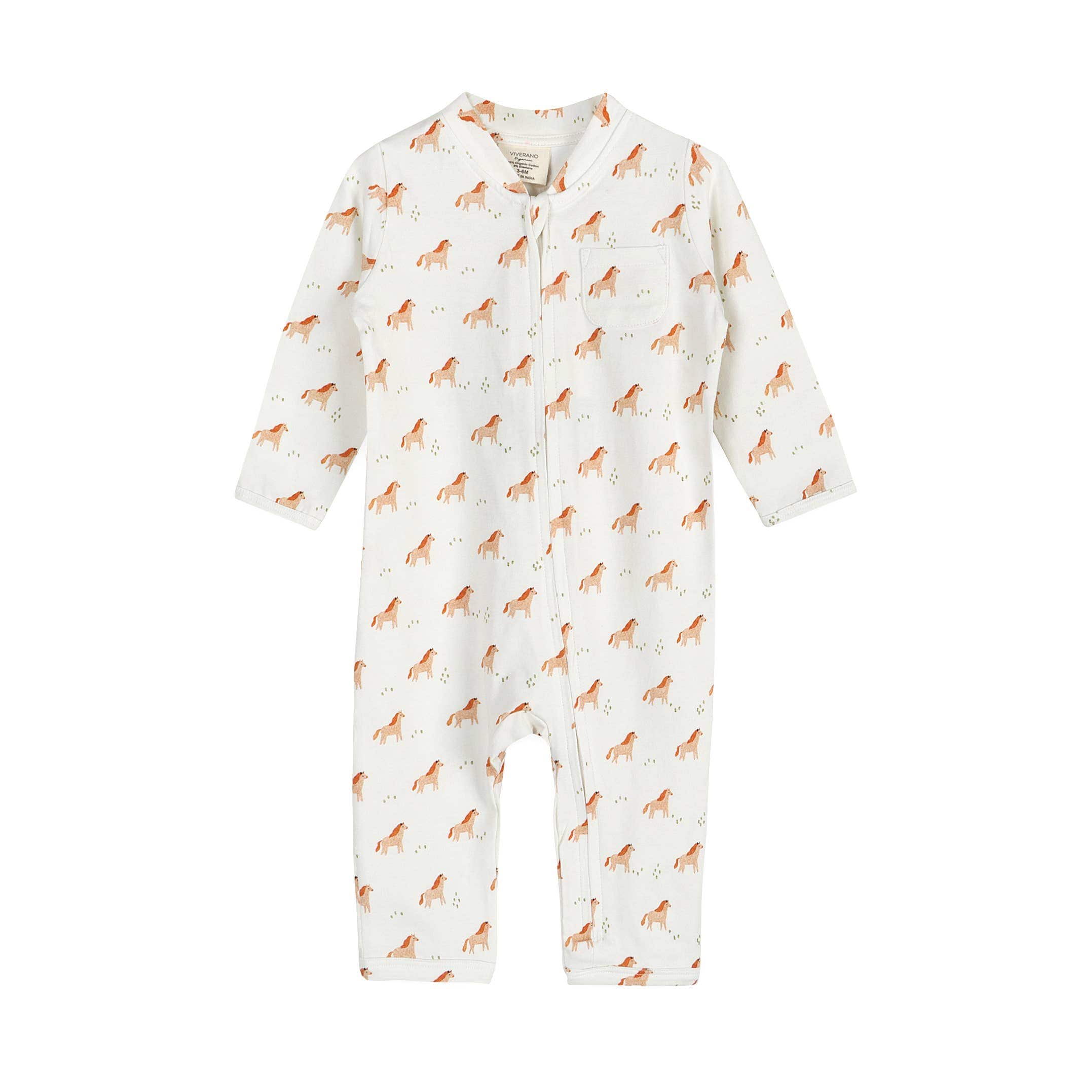 Horse Baby Zipper Jumpsuit