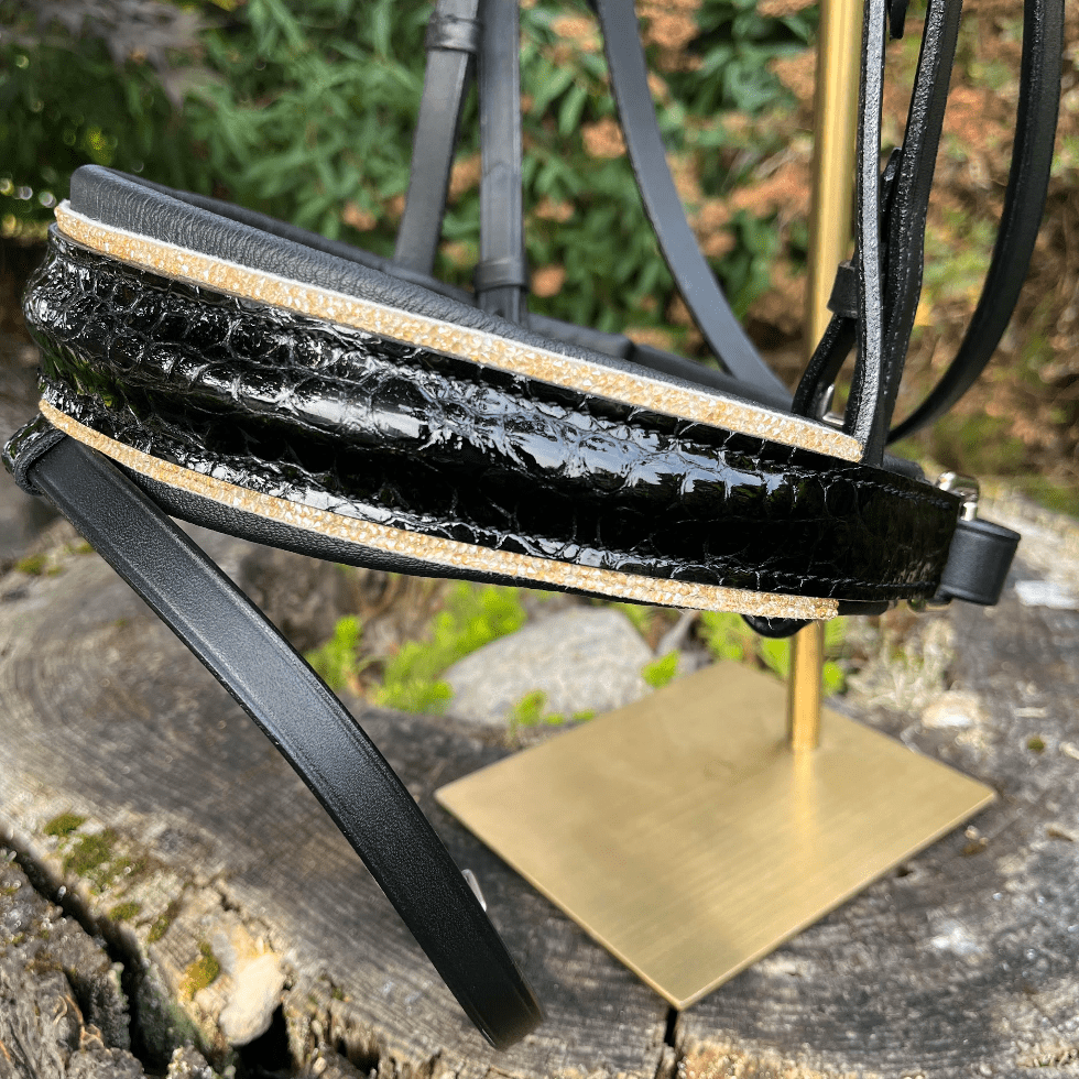 *Otto Schumacher Tokyo Snaffle with Brown Shiny Croc and Fineline