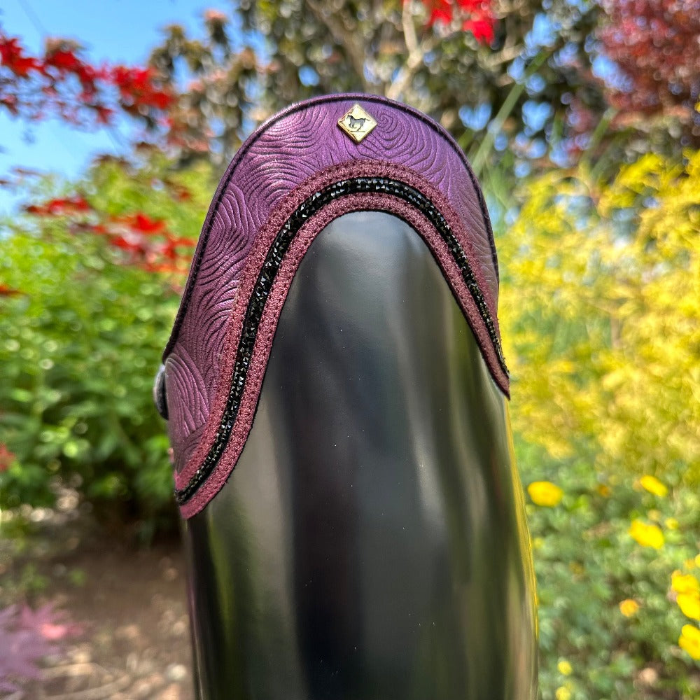 Custom DeNiro Bellini Dressage Boot - Brushed Black with Roseto Viola Aurora & Fineline