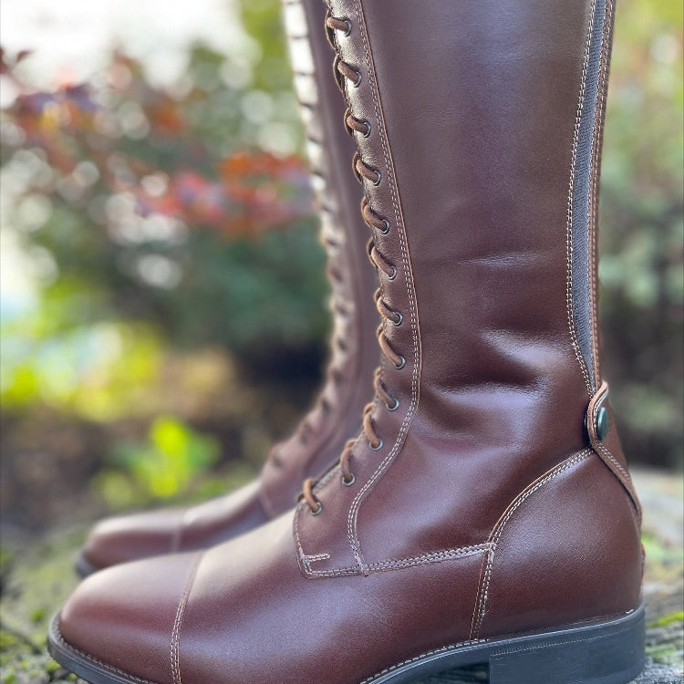 DeNiro Tricolore Ionio Lace Up Tall Boot - Brown - 38 MA/M