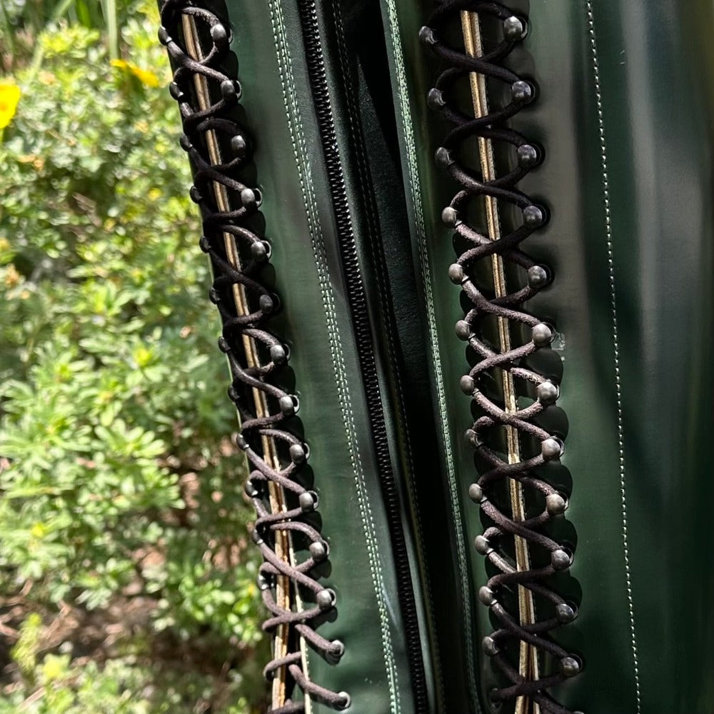 Custom DeNiro Tintoretto Dressage Boot - Brushed Green with Infinito Rondine, Stardust & Swarovski