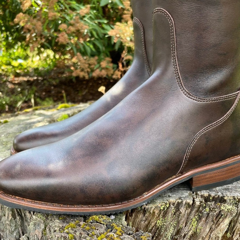 Custom DeNiro Volta Dressage Boot - Caprice Nuvolato Cafe & Swarovski Fabric
