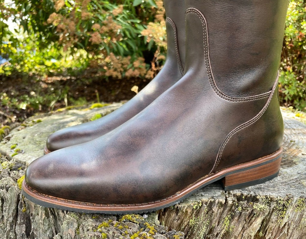 Custom DeNiro Volta Dressage Boot - Caprice Nuvolato Cafe & Swarovski Fabric