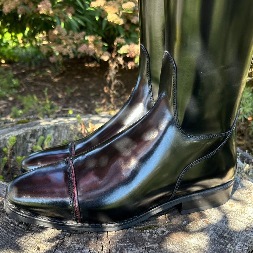 Custom DeNiro Volta Dressage Boot - Brushed Black with BG Uptop & Fineline