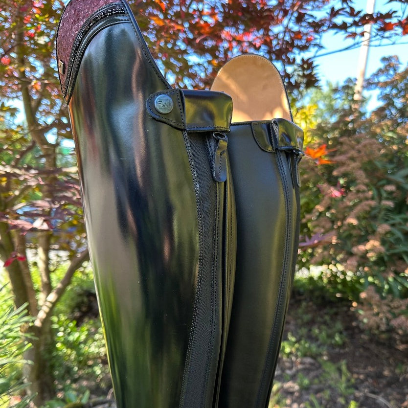 Custom DeNiro Volta Dressage Boot - Brushed Black with BG Uptop & Fineline