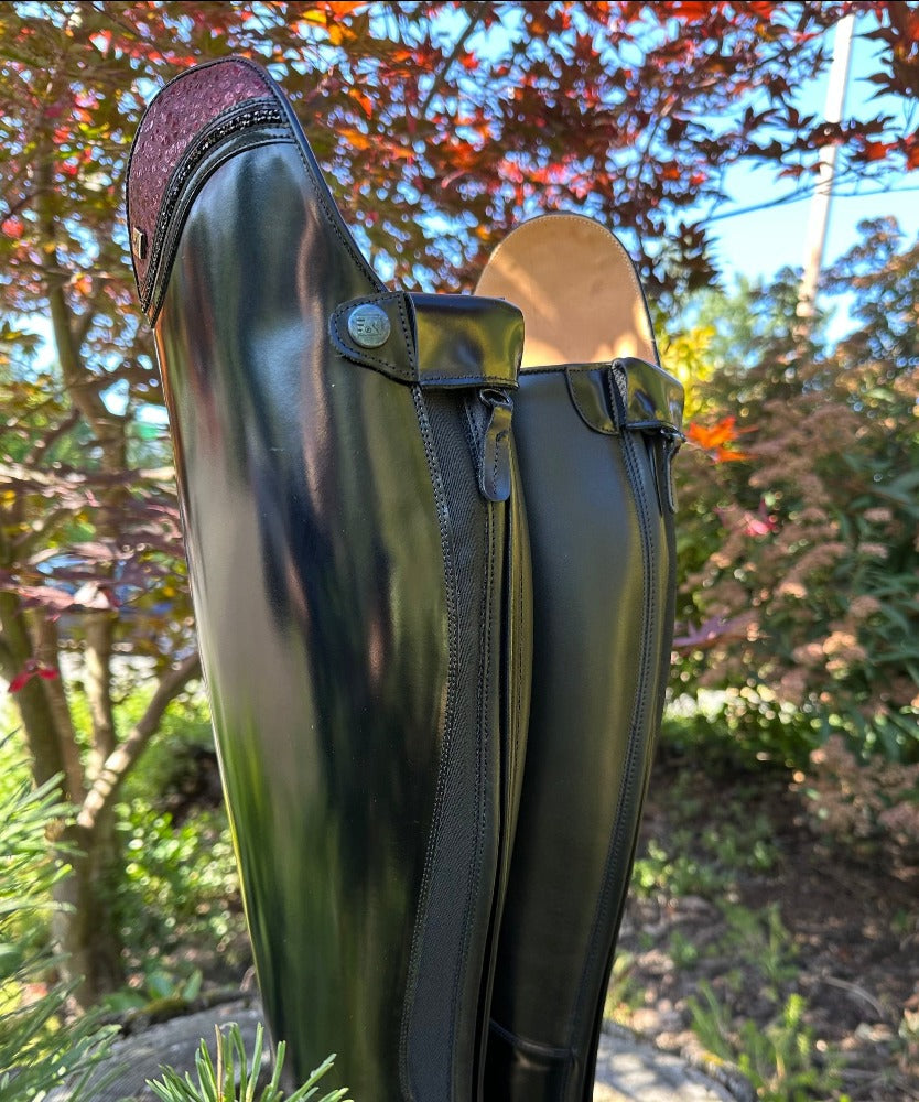 Custom DeNiro Volta Dressage Boot - Brushed Black with BG Uptop & Fineline
